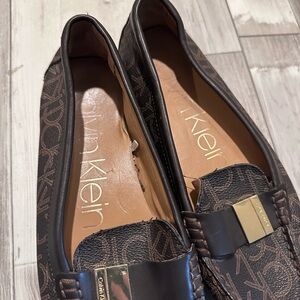 Calvin Klein Dark Brown Monogram Loafers